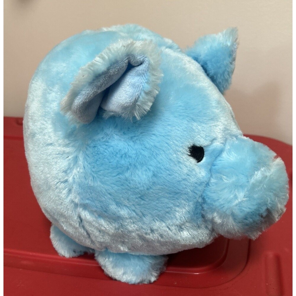FAB NY Jumbo Blue Plush Piggy Bank Coin Bank Large Stuffed Pig **Flaw No Plug